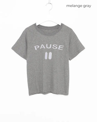 PAUSE Patch Semi-Cropped Half T-Shirt