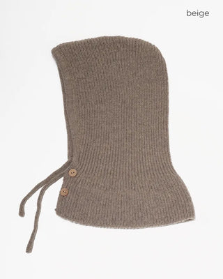 Neck Button Rib Knit Balaclava