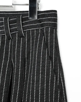 Striped Curved Tuck Slacks