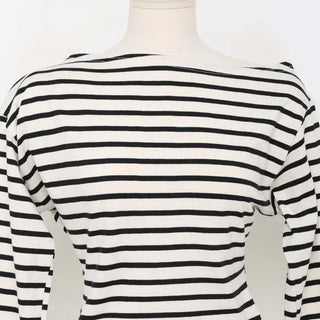 Striped off-shoulder T-shirt
