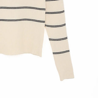 Slim-fit striped ribbed knit
