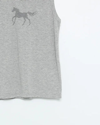 Horse print sleeveless top