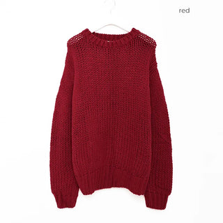 (Unisex) Drop Shoulder Low Gauge Sweater