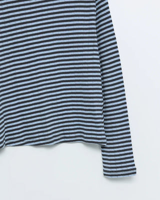 Boat neck striped long-sleeved T-shirt