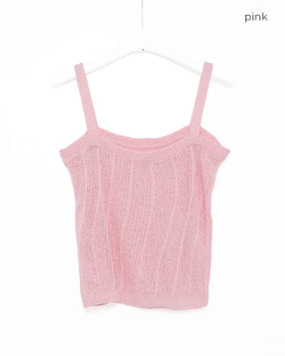 Summer ribbed knit camisole top