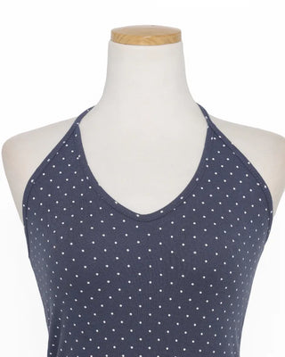 Pindot Camisole Halter V-Neck Top