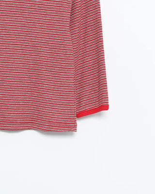 Border Slash Neck Cropped Sleeve T-Shirt