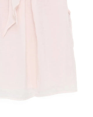 Sleeveless blouse with ribbon neckline