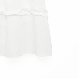 Frilled banded long skirt