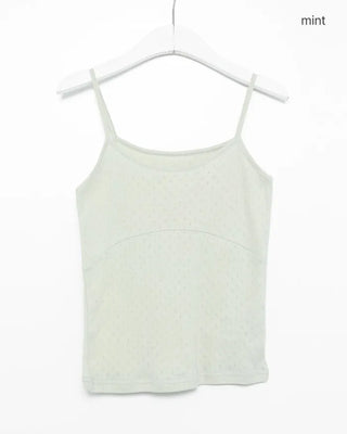 Cropped perforated tank top