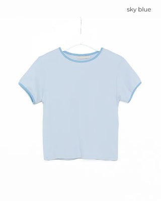 Two-tone ringer neck T-shirt