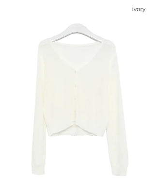 Sheer cropped cardigan