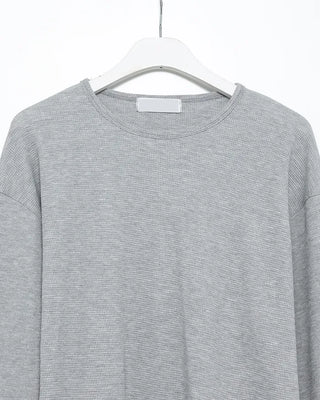 (Unisex) Semi-Cropped Waffle Long Sleeve Cut and Sewn