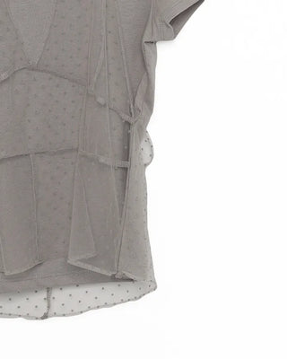 Dot Halter Layered Short-Sleeve T-Shirt