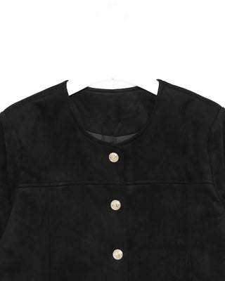 Cropped collarless jacket