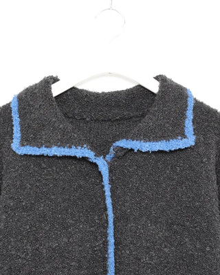 Two-tone oversized knit cardigan