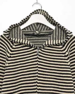 Oversized striped hooded zip-up