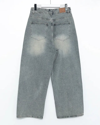 (Unisex) Vintage Wash Wide Straight Jeans