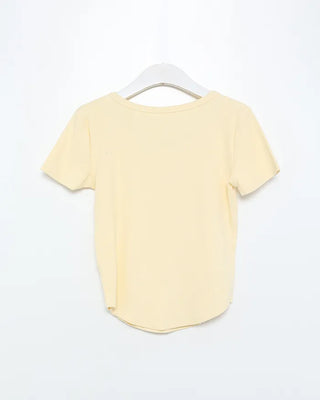 Button Point Round Short Sleeve T-Shirt