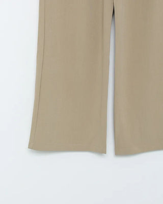 Wrap-design pleated wide slacks