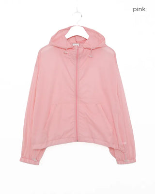 Hooded cropped windbreaker