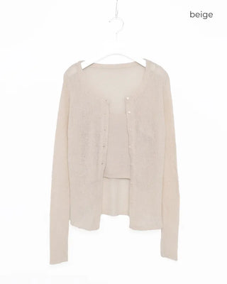 Layered Cardigan Sleeveless Set