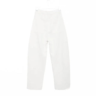 White slit denim pants