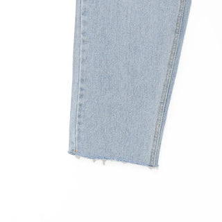 Distressed denim pants