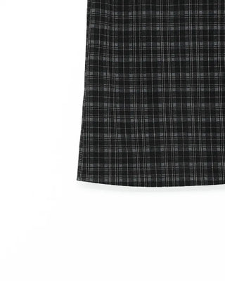 H-line check long skirt