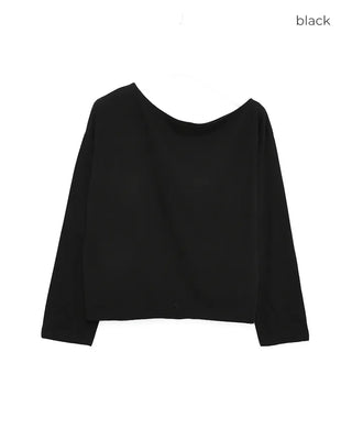 Off-shoulder cotton T-shirt