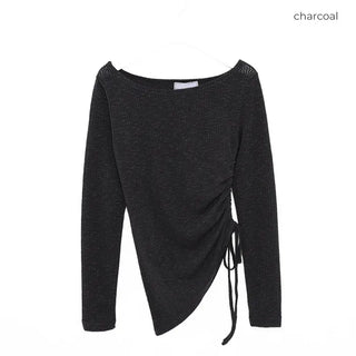Side-shirred T-shirt