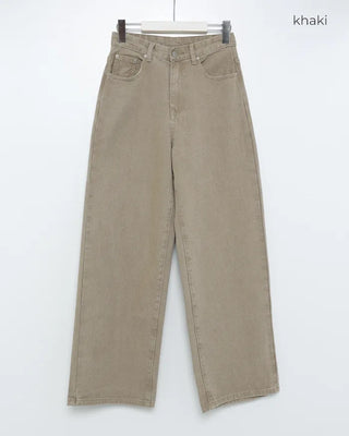 Colorful cotton wide-leg pants