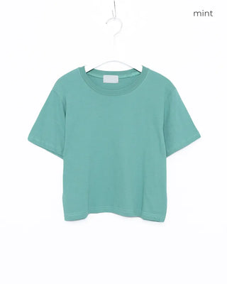 Round Simple Crop Short Sleeve T-Shirt