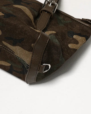 Leather eyelet hand leopard tote bag