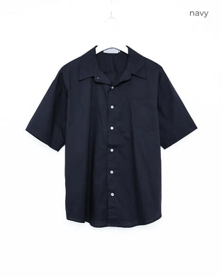 (Unisex) Oversized One-Pocket Collar Half Shirt