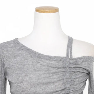 Asymmetrical Shirring T-Shirt
