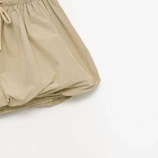 Waist draw balloon mini skirt