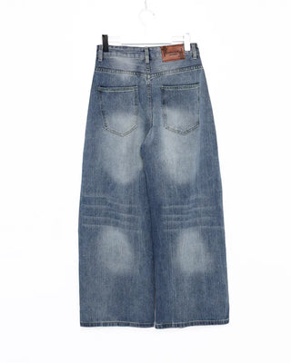 (Unisex) Vintage Washed Wide Denim Pants