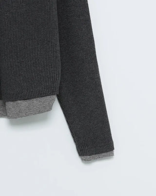 Ribbed Point Layered Knit