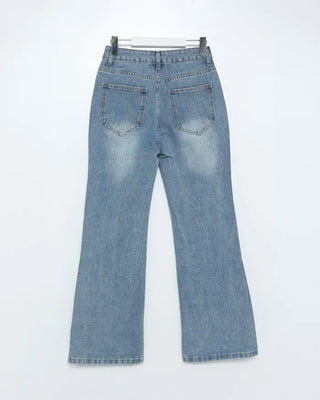 Low bootcut denim pants