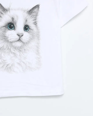 Cat print T-shirt