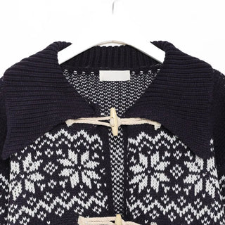 Nordic pattern duffel cardigan