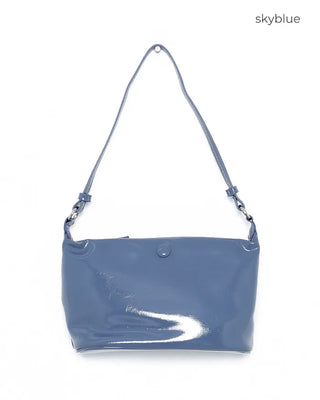 Round enamel shoulder bag