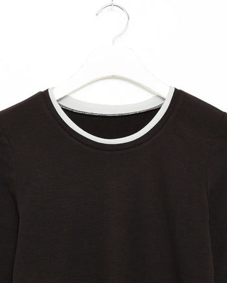 Two-tone layered long-sleeve T-shirt