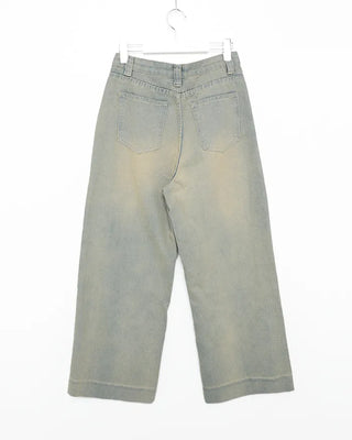 Washed wide-fit denim pants