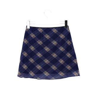 Checked chiffon mini dress