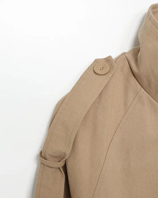 High-neck short trench coat