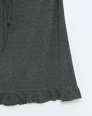 Frilled hem border midi skirt
