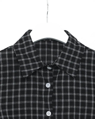 Slim-fit check short-sleeved shirt