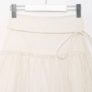Ribbon long tiered skirt